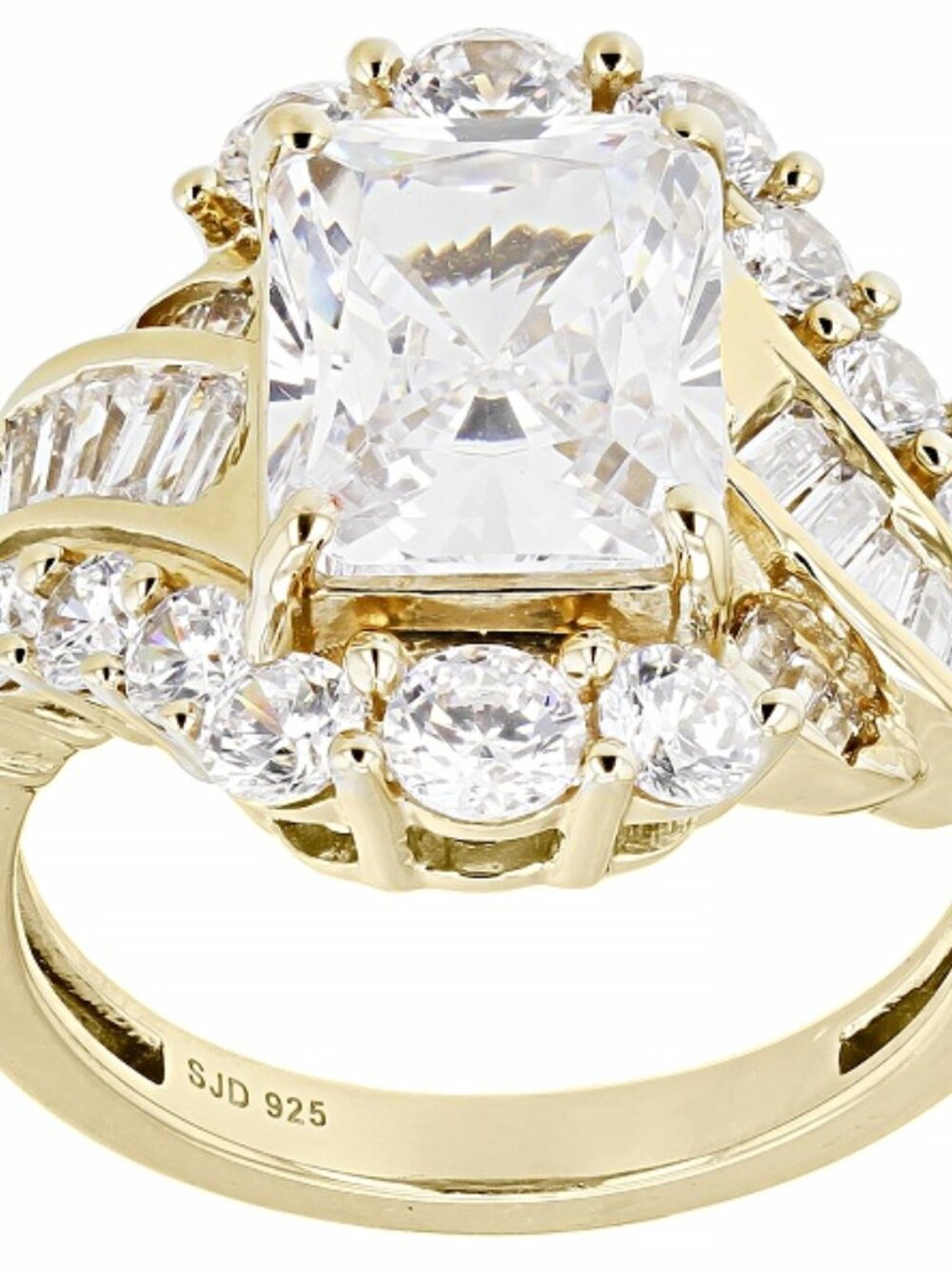 Bella Luce 18K Yellow Gold Plated Cocktail Ring 8.90ctw. Size 10